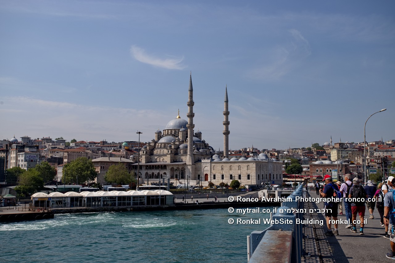 המסגד וגשר על הבוספורוס באיסטנבול טורקיה
